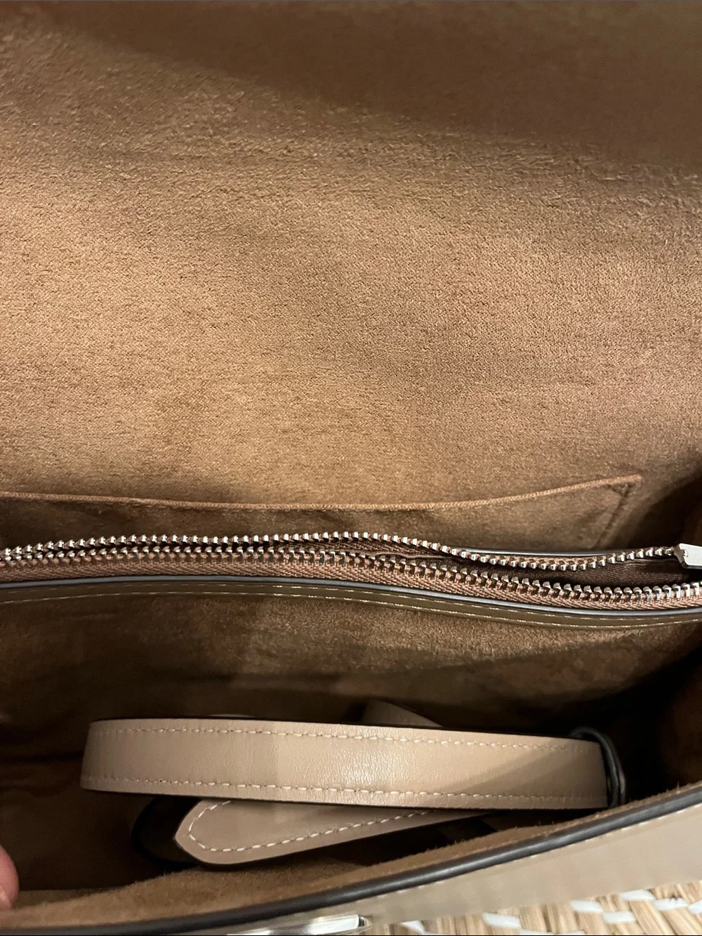 Coach Taupe Leather Top-Handle Satchel with Silver Hardware